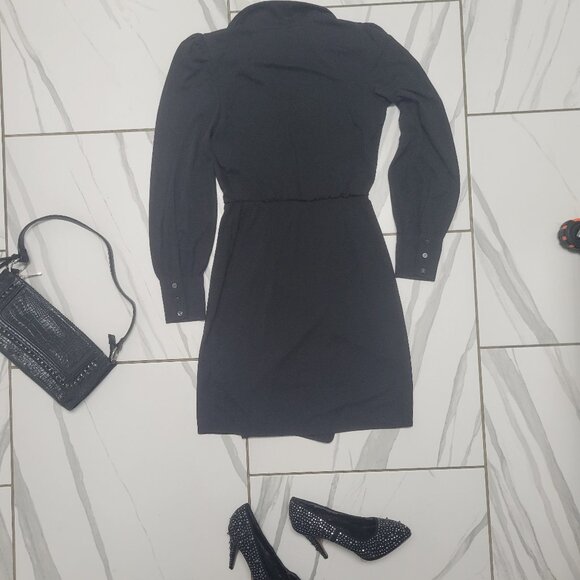 Karl Lagerfield Sexy V Black dress with side gathering at the waist size 4 y2k - Picture 9 of 9